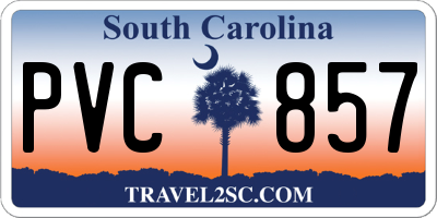 SC license plate PVC857
