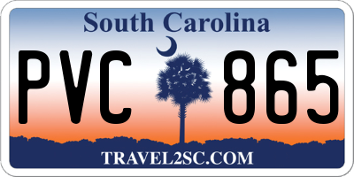 SC license plate PVC865