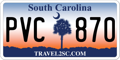 SC license plate PVC870