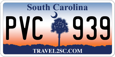 SC license plate PVC939