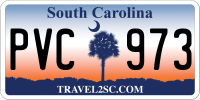 SC license plate PVC973