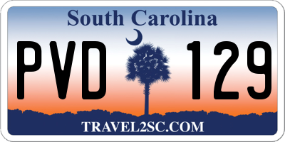 SC license plate PVD129