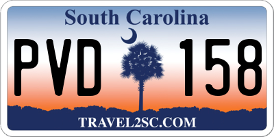 SC license plate PVD158