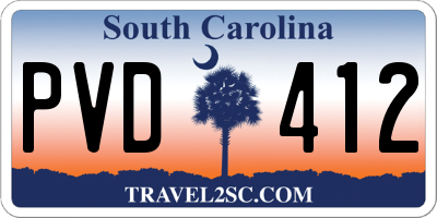 SC license plate PVD412