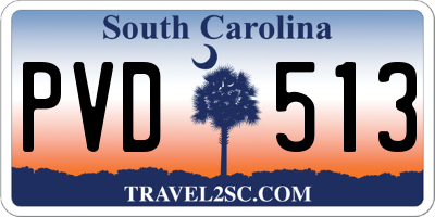 SC license plate PVD513
