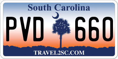 SC license plate PVD660
