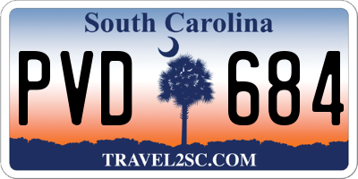 SC license plate PVD684