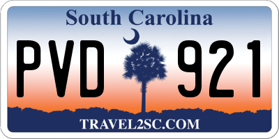 SC license plate PVD921