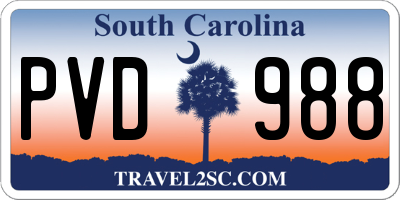 SC license plate PVD988