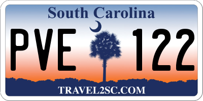 SC license plate PVE122