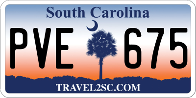 SC license plate PVE675