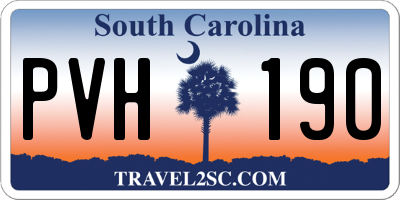 SC license plate PVH190