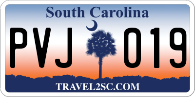 SC license plate PVJ019