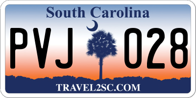 SC license plate PVJ028