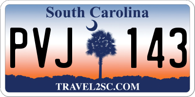 SC license plate PVJ143