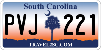 SC license plate PVJ221
