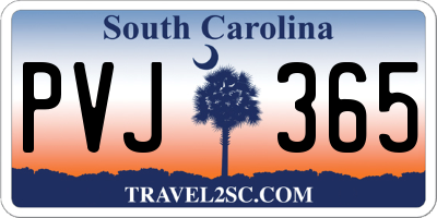 SC license plate PVJ365