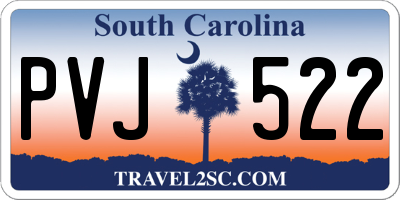 SC license plate PVJ522
