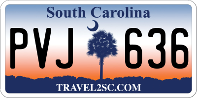 SC license plate PVJ636