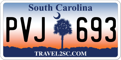 SC license plate PVJ693