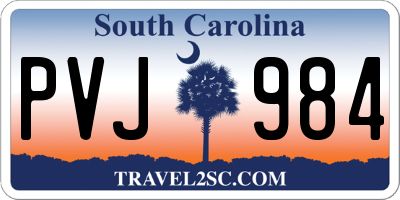 SC license plate PVJ984