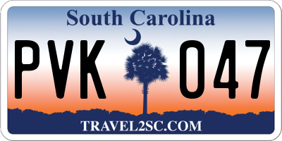 SC license plate PVK047