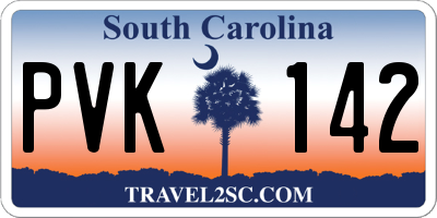 SC license plate PVK142