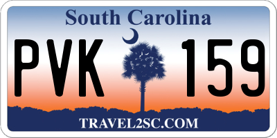 SC license plate PVK159