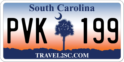 SC license plate PVK199