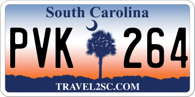 SC license plate PVK264