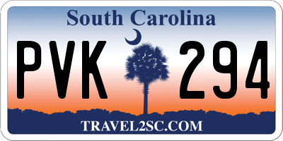 SC license plate PVK294