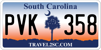 SC license plate PVK358