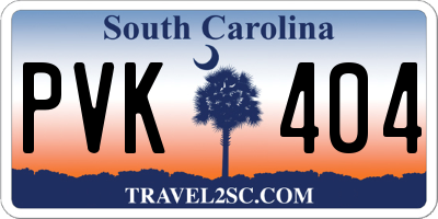 SC license plate PVK404