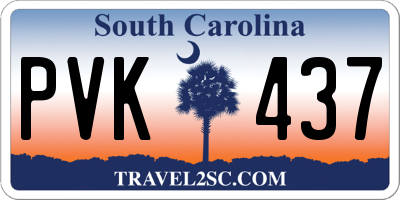 SC license plate PVK437