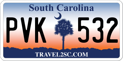 SC license plate PVK532