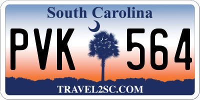 SC license plate PVK564