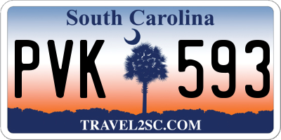 SC license plate PVK593