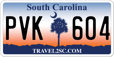 SC license plate PVK604