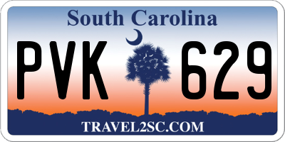 SC license plate PVK629