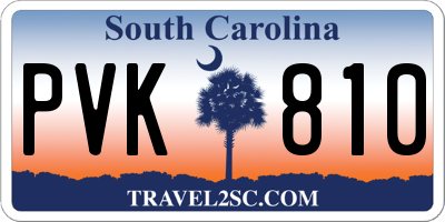 SC license plate PVK810