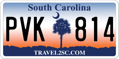 SC license plate PVK814
