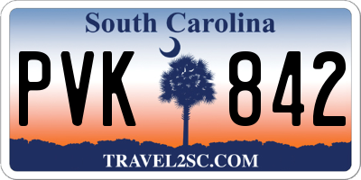 SC license plate PVK842