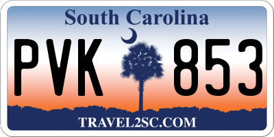SC license plate PVK853