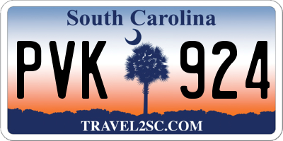 SC license plate PVK924