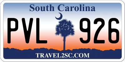 SC license plate PVL926