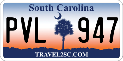 SC license plate PVL947