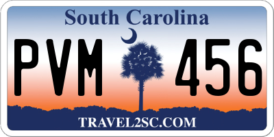 SC license plate PVM456