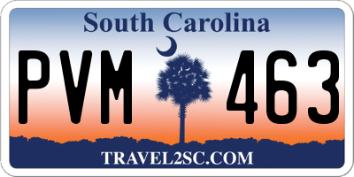 SC license plate PVM463