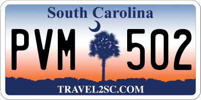 SC license plate PVM502