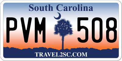 SC license plate PVM508